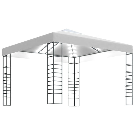 Vidaxxl havepavillon med LED-slyngelys 3x3 m hvid