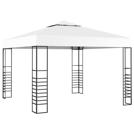 Vidaxxl havepavillon med LED-slyngelys 3x3 m hvid
