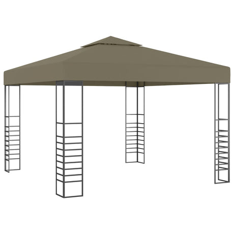 Vidaxl tuinpaviljoen met led-lichtslinger 3x3 m taupe