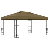 VidaXL Gazebo med LED-slyngelys 3x4 m taupe