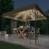 Vidaxx lysthus med LED-slyngelys 3x3 m taupe