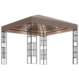 Vidaxl prieel met led-lichtslinger 3x3 m taupe