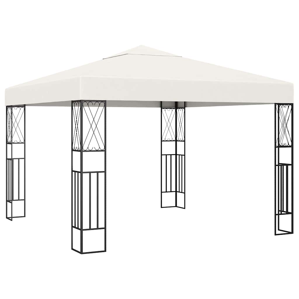Vidaxx lysthus med LED strygelys 3x3 m stof cremefarvet