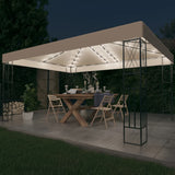 Vidaxl Arbor med LED Light Garland 3x4 M Stof flødefarvet