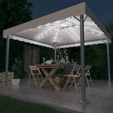 Vidaxx lysthus med LED-slyngelys 300x300 cm aluminiumscreme