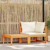 Vidaxl 2-delige loungeset met crèmewitte kussens acaciahout