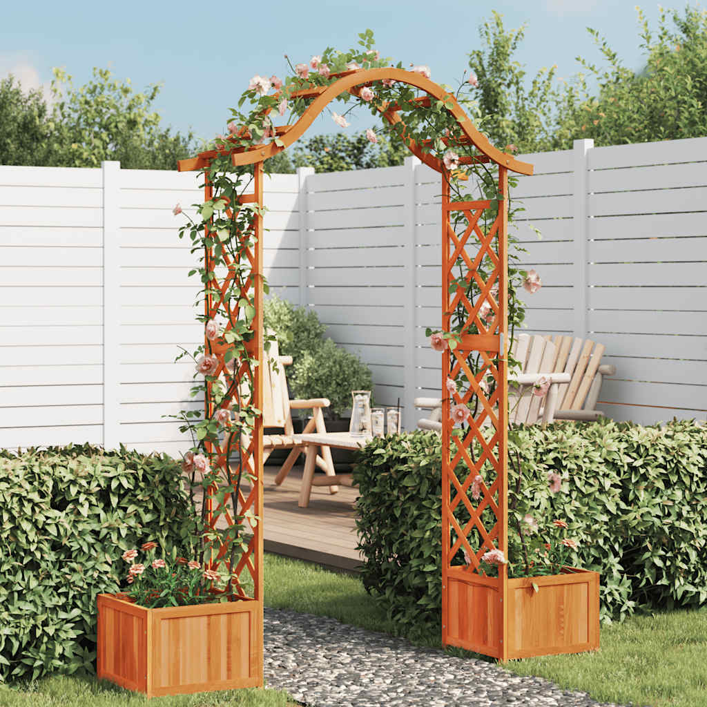 Vidaxl Pergola med planter Solid Pinewood