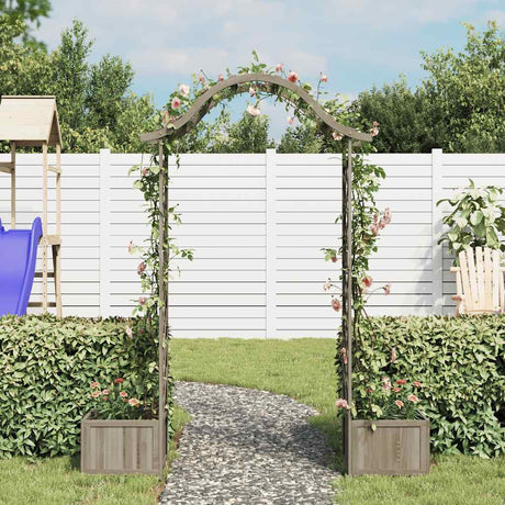 Vidaxl Pergola med planter solid fyrgrå