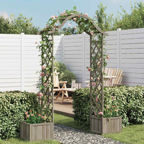 Vidaxl Pergola med planter solid fyrgrå