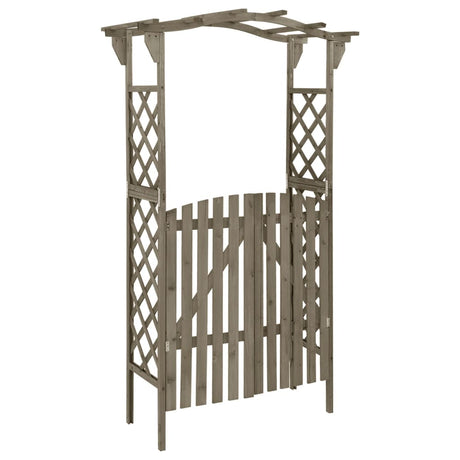 Vidaxl pergola med port 116x40x204 cm Solid fyrretræ grå grå