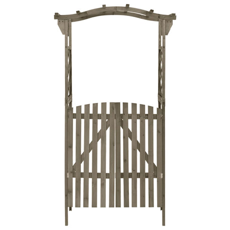 Vidaxl pergola med port 116x40x204 cm Solid fyrretræ grå grå