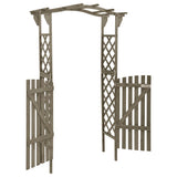 Vidaxl pergola med port 116x40x204 cm Solid fyrretræ grå grå