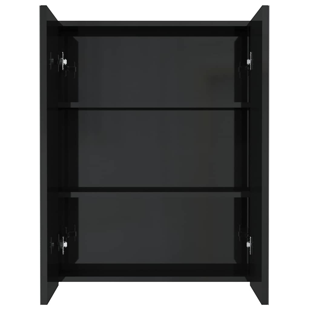 Vidaxl badkamerkast met spiegel 60x15x75 cm mdf glanzend zwart