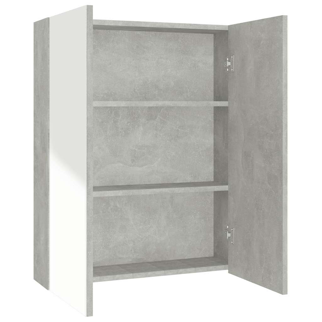 Vidaxl badkamerkast met spiegel 60x15x75 cm mdf betongrijs