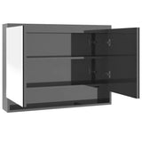 Vidaxl badkamerkast met spiegel 80x15x60 cm mdf glanzend grijs