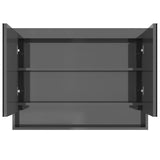 Vidaxl badkamerkast met spiegel 80x15x60 cm mdf glanzend grijs