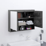 Vidaxl badkamerkast met spiegel 80x15x60 cm mdf glanzend grijs
