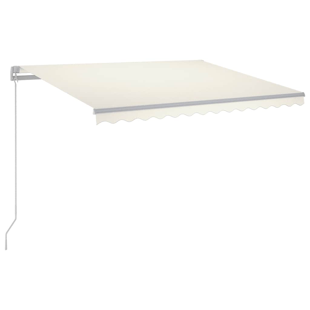 Vidaxx fortelt manuelt udtrækbart med LED 300x250 cm cremefarvet