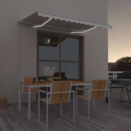 Vidaxx fortelt manuelt udtrækbart med LED 300x250 cm cremefarvet