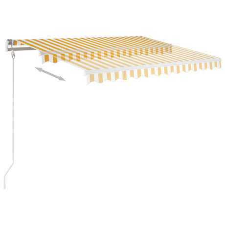 Vidaxx fortelt manuelt udtrækbart 350x250 cm gul og hvid
