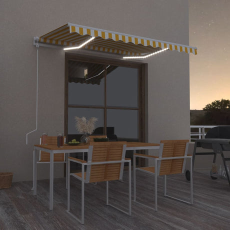 Vidaxx forteltautomatik med LED og vindsensor 350x250 cm gul og hvid