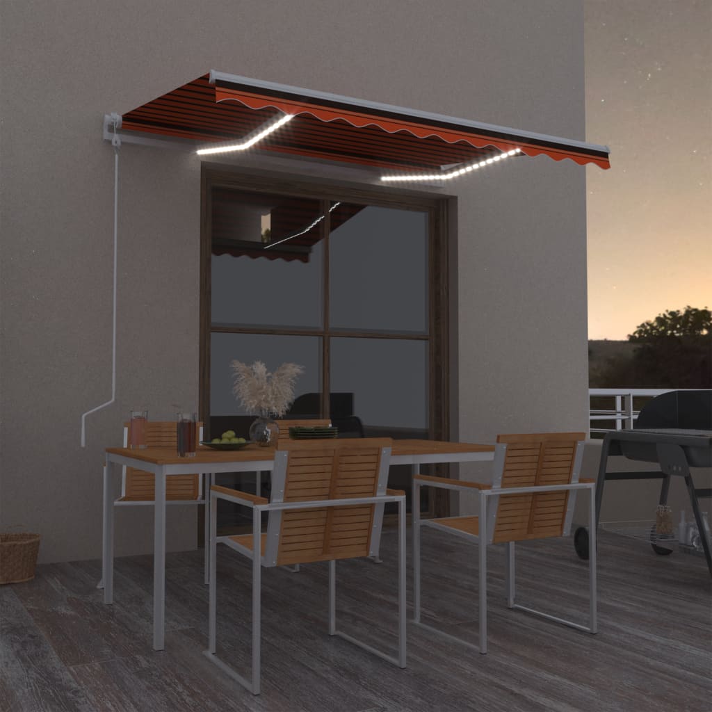 Vidaxx forteltautomatik med LED vindsensor 350x250 cm orangebrun