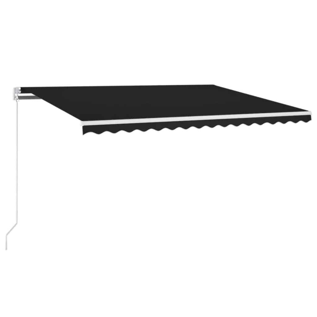 Vidaxx fortelt manuelt udtrækbart med LED 400x300 cm antracit farve