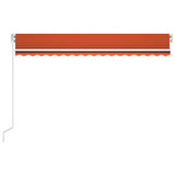Vidaxl Luifel Automatisk med LED vindsensor 400x300 cm Orange Brown