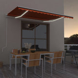 Vidaxl Luifel Automatisk med LED vindsensor 400x300 cm Orange Brown