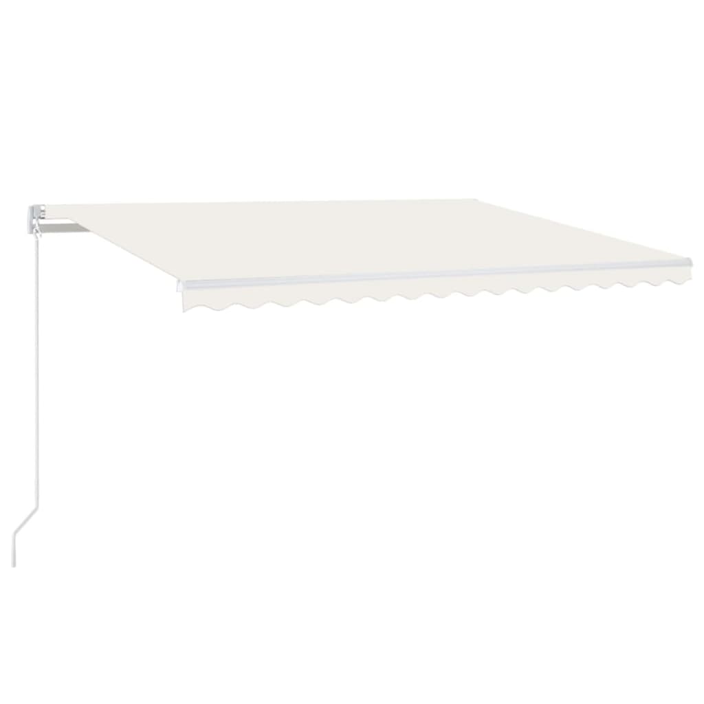 Vidaxl Luifel manuelt kan udvides med LED 450x300 cm creme -farvet