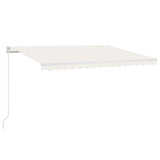 Vidaxl Luifel manuelt kan udvides med LED 450x300 cm creme -farvet