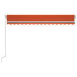 Vidaxl Luifel Automatisk med LED vindsensor 450x300 cm Orange Brown