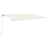 Vidaxl Luifel manuelt kan udvides med LED 500x300 cm creme -farvet