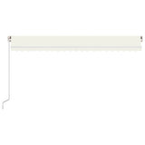 Vidaxl Luifel manuelt kan udvides med LED 500x300 cm creme -farvet