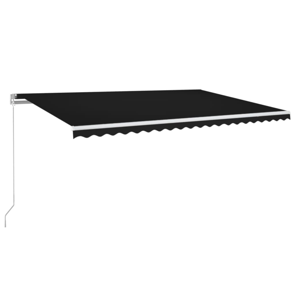 Vidaxl Luifel manuelt kan udvides med LED 500x300 cm anthracitfarve