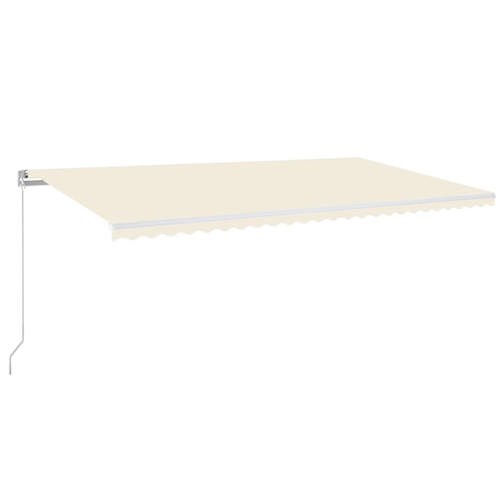 Vidaxl Luifel manuelt kan udvides med LED 600x300 cm creme -farvet
