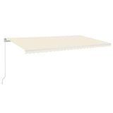 Vidaxl Luifel manuelt kan udvides med LED 600x300 cm creme -farvet