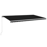 Vidaxl Luifel manuelt kan udvides med LED 600x300 cm anthracitfarve