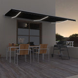 Vidaxl Luifel Automatisk med LED og vindsensor 600x300 cm Anthracite