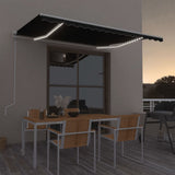 Vidaxl Luifel Automatisk med LED og vindsensor 400x350 cm Anthracite