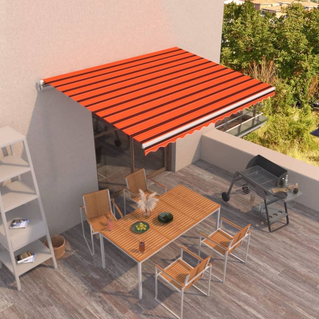 Vidaxl Luifel udvider manuelt 450x350 cm orange og brun