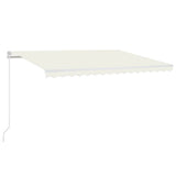 Vidaxl Luifel manuelt kan udvides med LED 450x350 cm creme -farvet