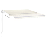 Vidaxl Luifel manuelt kan udvides med LED 450x350 cm creme -farvet
