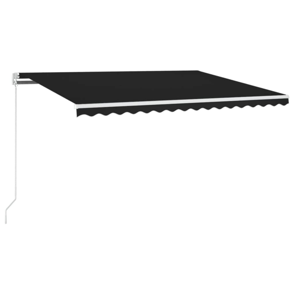 Vidaxl Luifel manuelt kan udvides med LED 450x350 cm anthracitfarve