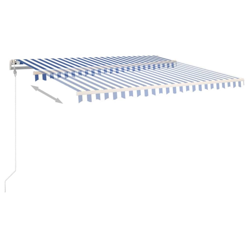 Vidaxl Luifel udvider automatisk 450x350 cm blå og hvid