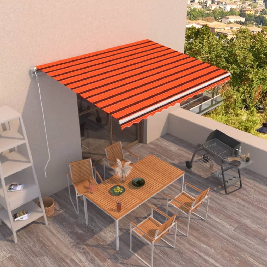 Vidaxl Luifel udvider automatisk 450x350 cm orange og brun