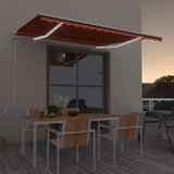 Vidaxl Luifel Automatisk med LED vindsensor 450x350 cm Orange Brown