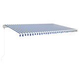 Vidaxl Luifel udvider automatisk 500x350 cm blå og hvid