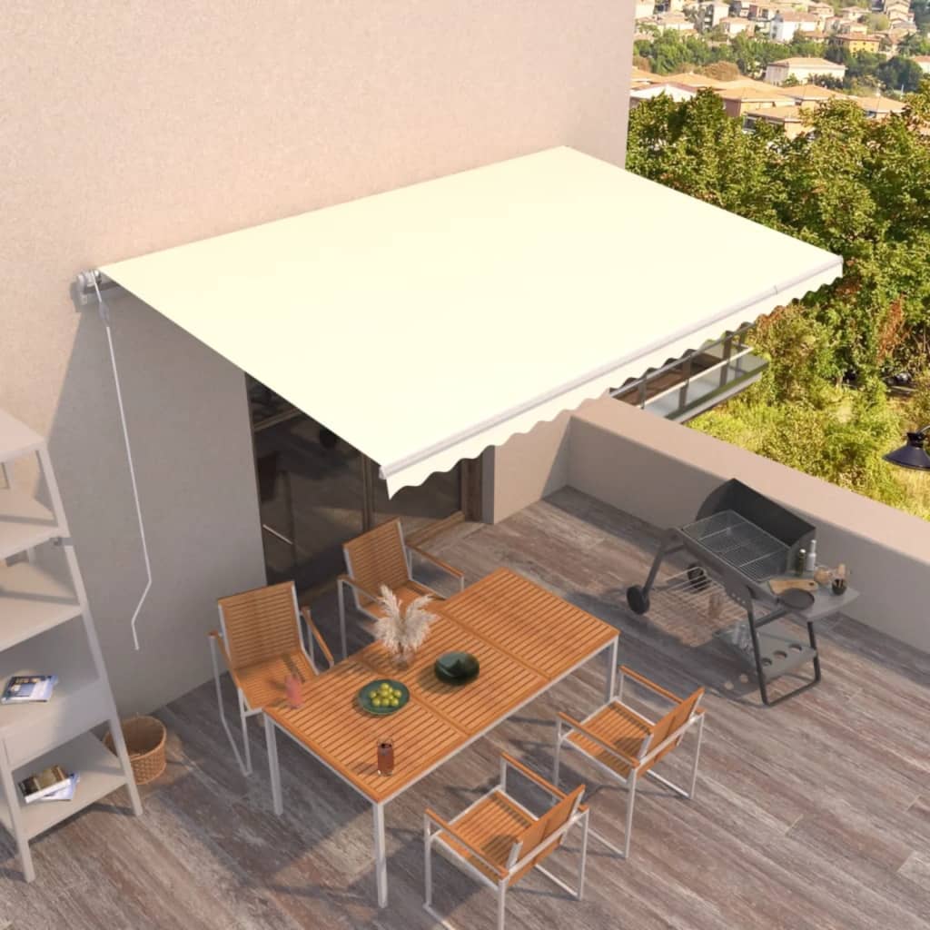Vidaxl Luifel udvider automatisk 500x350 cm creme -farvet