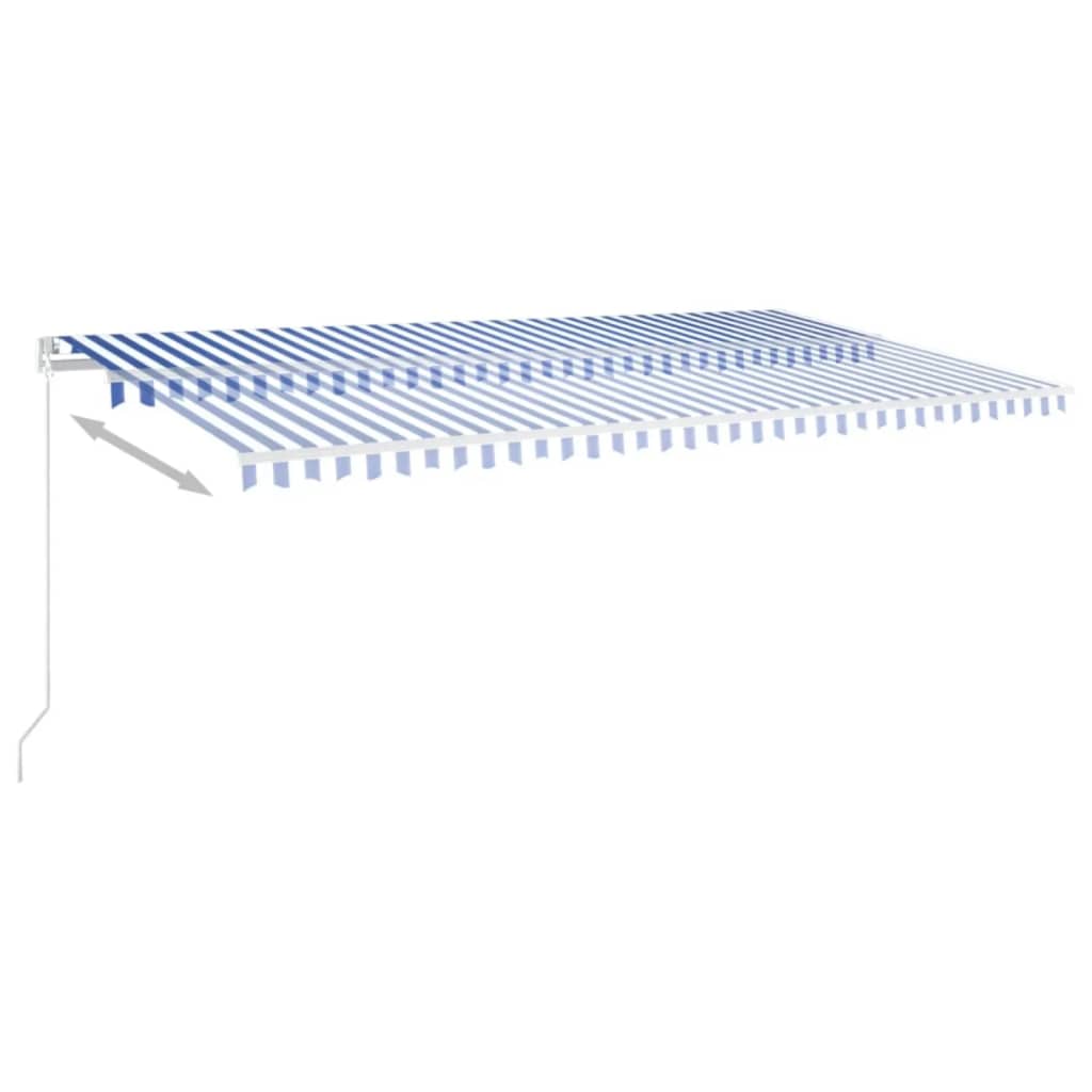 Vidaxl Luifel manuelt kan udvides med LED 600x350 cm blå og hvid